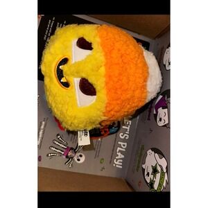 BarkBox Vampy Corn Halloween Dog Toy Yellow Orange Squeaker Large Plush bark Box